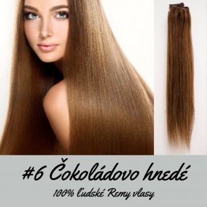Čokoládovo hnedá / 50cm / 110g / Clip in vlasy