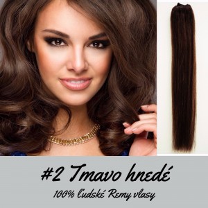 Tmavo hnedé / 50cm / 110g / Clip in vlasy