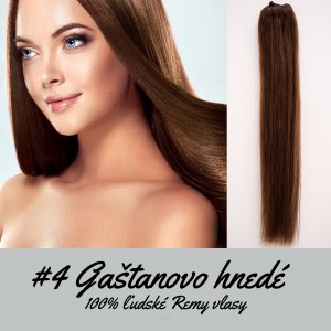 Gaštanovo hnedé / 50cm / 220g / Clip in vlasy