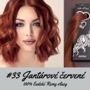 Jantárovo červená / 60cm / 120g / Clip in vlasy