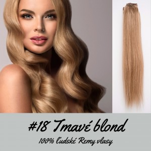 Tmavá blond / 50cm / 110g / Clip in vlasy