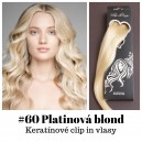Platinové blond / 50cm / 55g / Keratínové clip in 