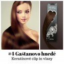 Gaštanovo hnedé / 50cm / 55g / Keratínové clip in 