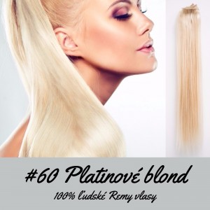 Platinové blond / 50cm / 165g / Clip in vlasy