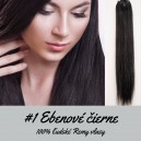 Ebenovo čierna / 50cm / 165g / Clip in vlasy